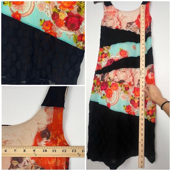 Vintage Jean Paul Gaultier Soleil Fuzzi Patchwork Mesh Dress 90s/2000s /L - Picture 6 of 12